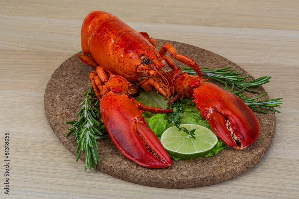 Boiled lobster