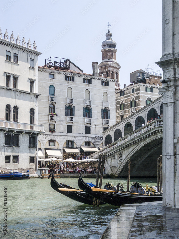 Naklejka premium Canal Grande und Rialtobrücke