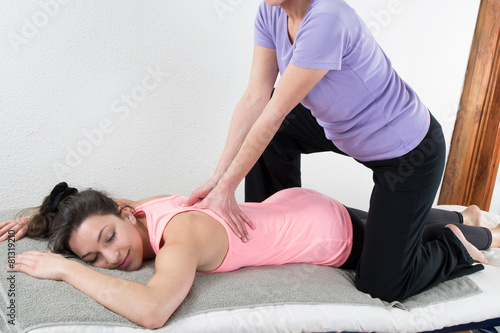 Beautiful woman enjoying massage 