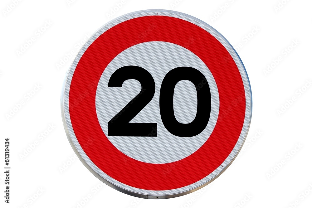 Panneau de limitation de vitesse à 20 km/h Panneau de limitation de vitesse à 20 km/h