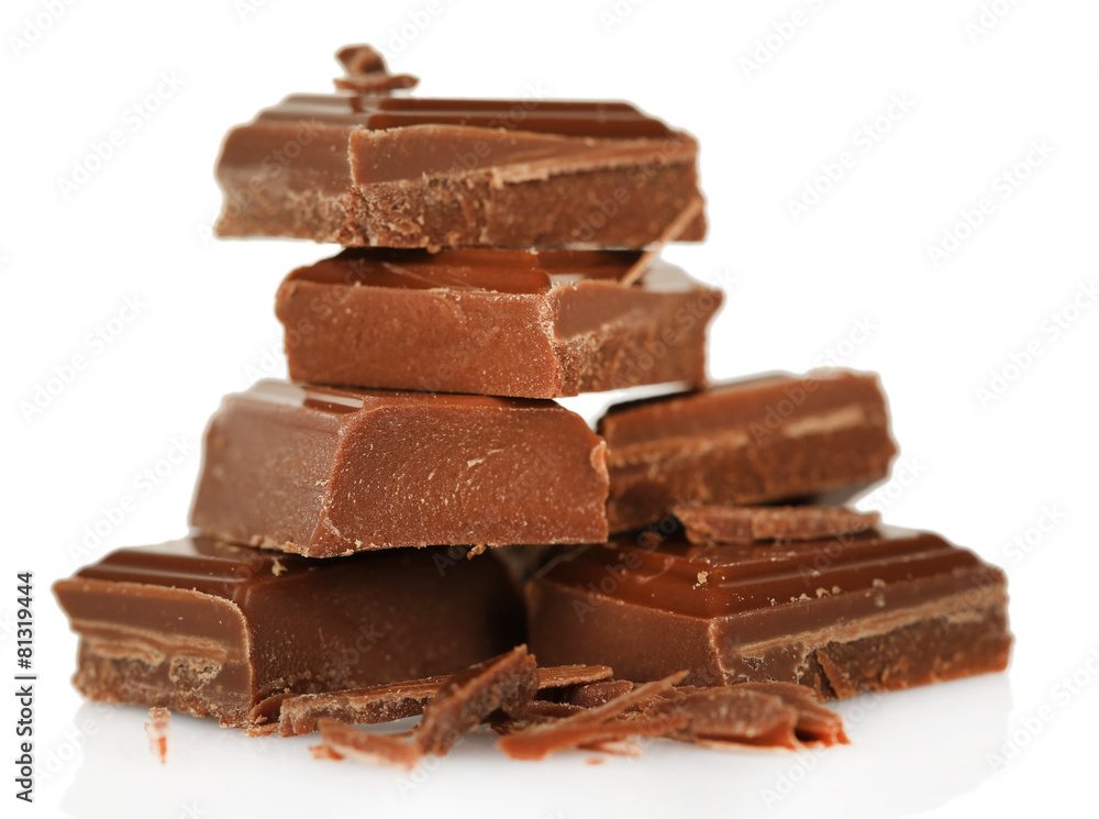 Sweet chocolate isolated on white