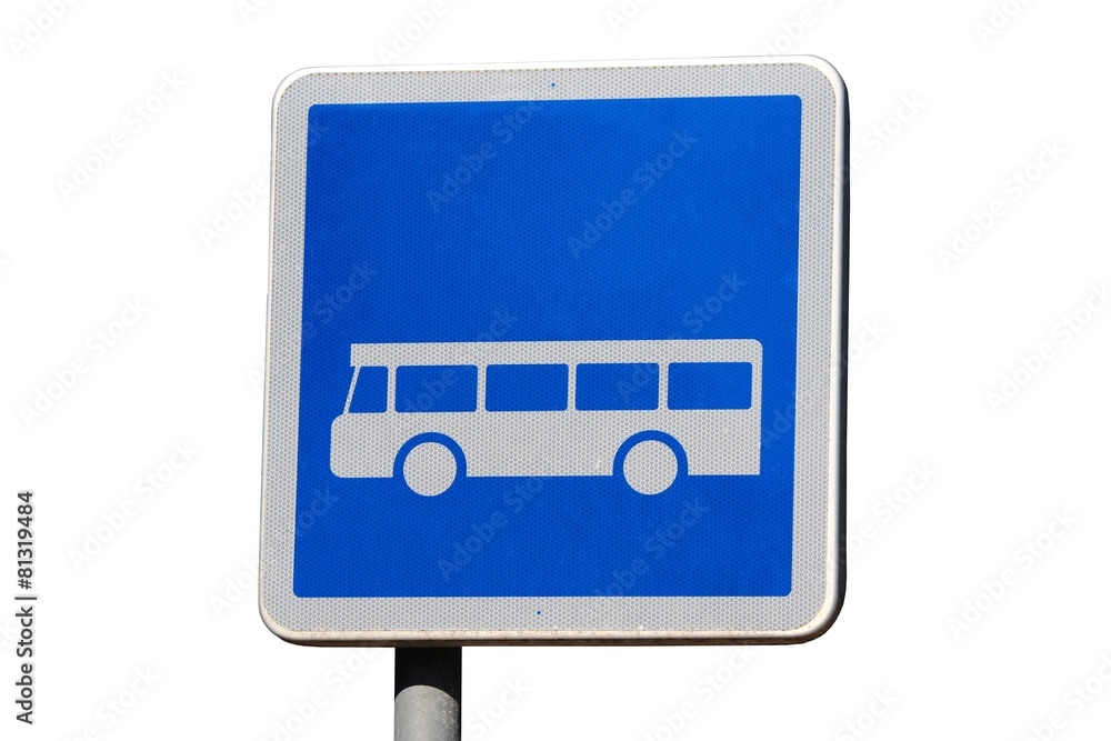 Panneau carré de signalisation de voie réservée aux bus Panneau carré de signalisation de voie réservée aux bus
