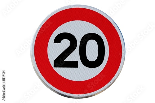Panneau de limitation de vitesse à 20 km/h