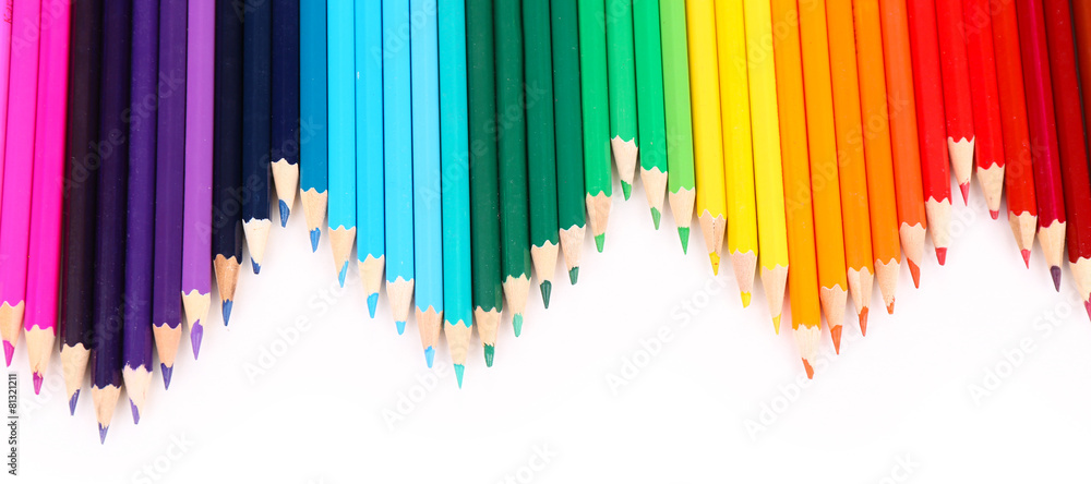Fototapeta premium Colorful pencils, isolated on white