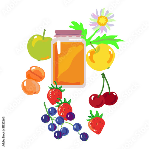 honey and fruits and berries