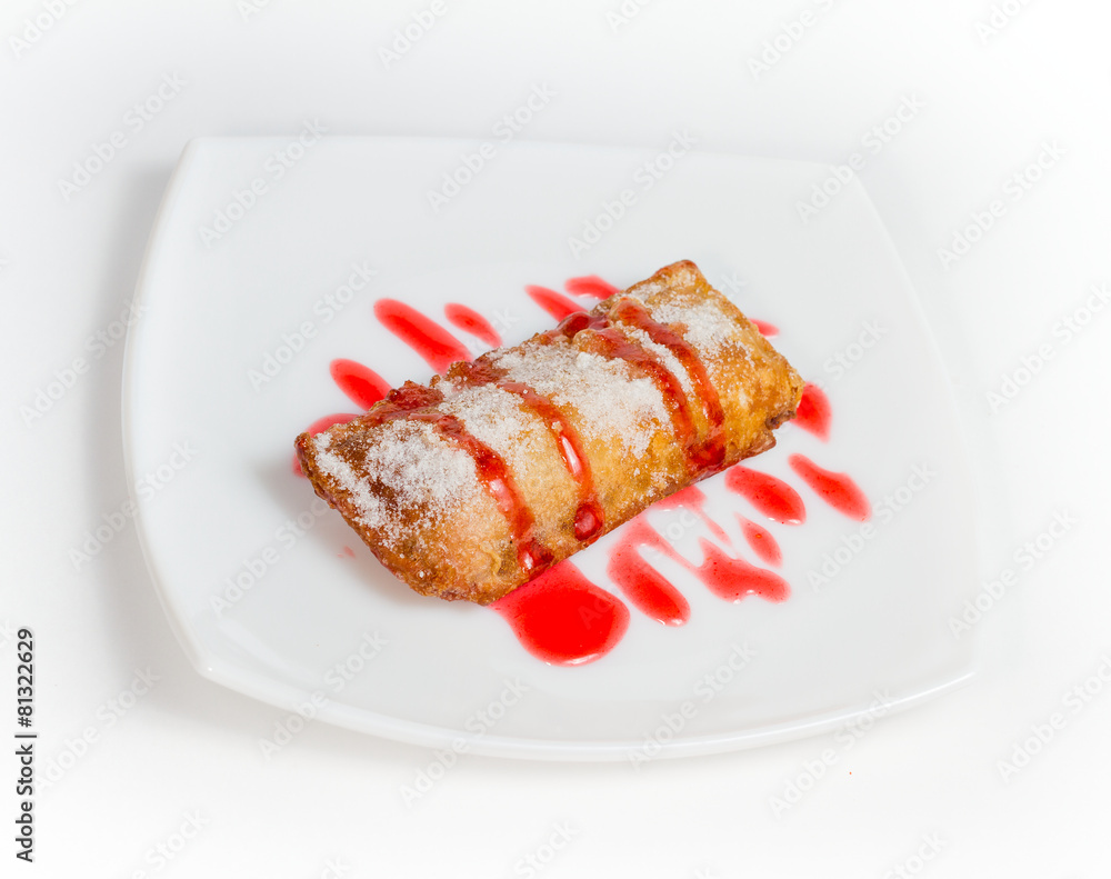 Delicious donuts on plate