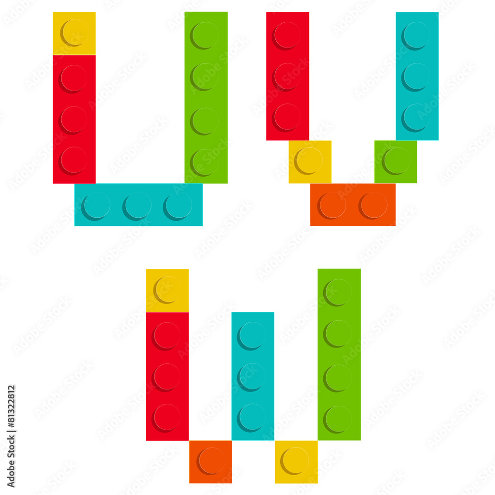 Alphabet set made of toy construction blocks isolated iso Alphabet set made of toy construction blocks isolated iso