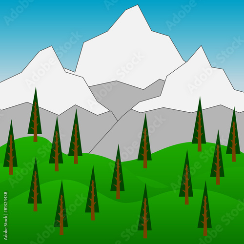 Vector Background with Mountains 3