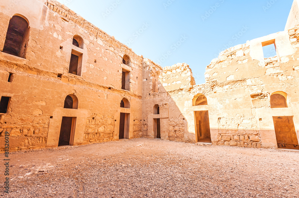 The courtyard of Qasr Kharana in present-day eastern Jordan