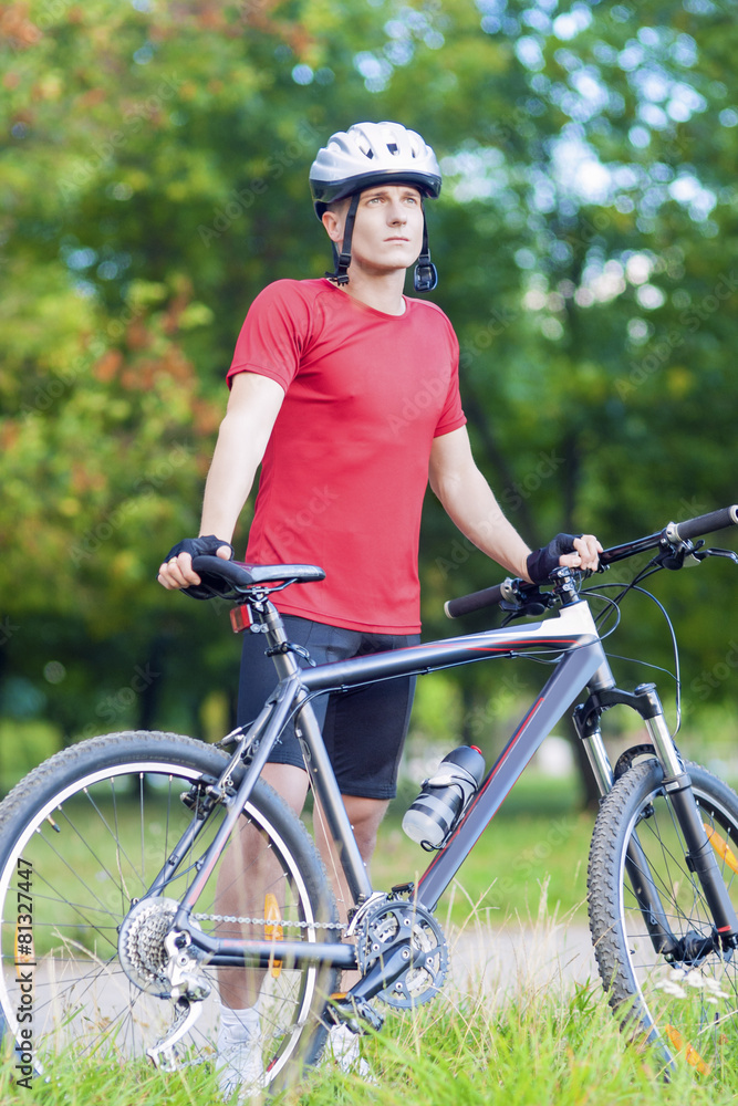 Fototapeta premium Sport Concept: Portrait of Young Thinking Caucasian Handsome At