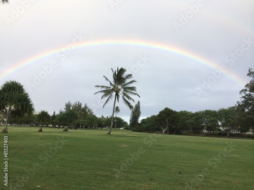 Rainbow over Kaneohe Klipper Golf Course, Oahu photo