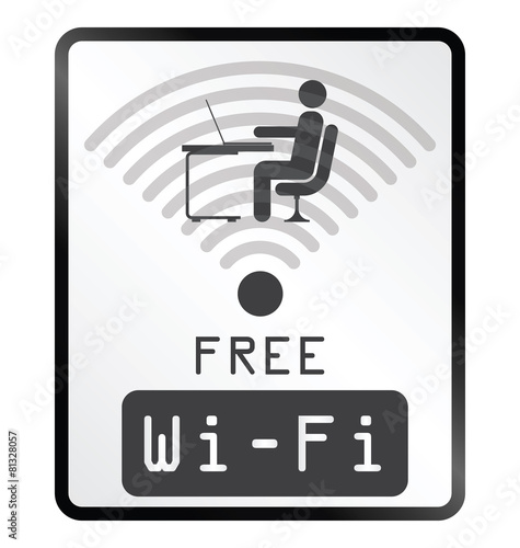 Monochrome free WiFi sign