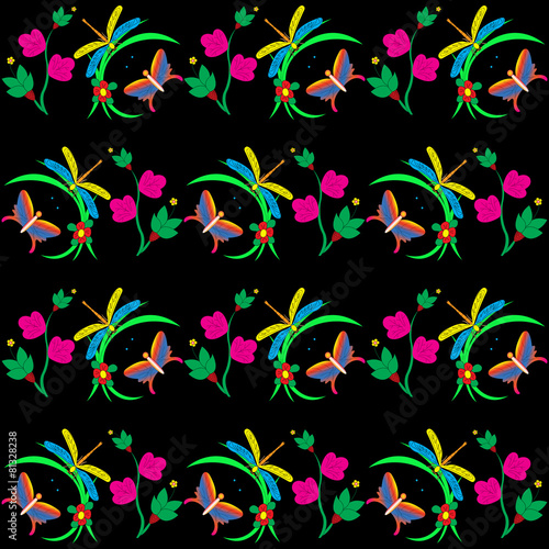 Dragonfly and butterfly pattern