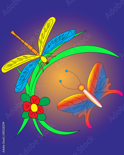 Flower and butterfly