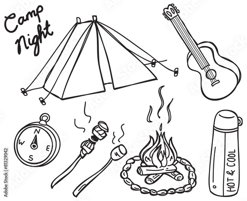camping doodle