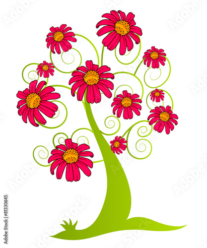 Fototapeta Naklejka Na Ścianę i Meble -  Flowers Tree Vector