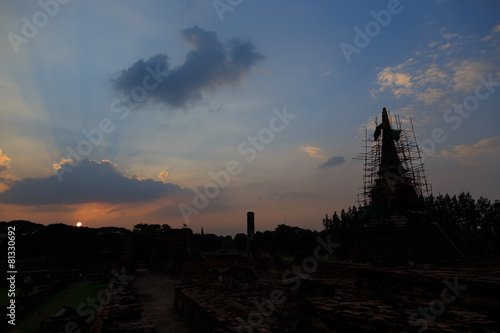 Buddha and Pagoda statue Ayutthaya-Thailand. © rnophoto