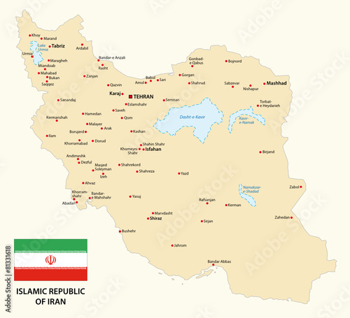iran map with flag