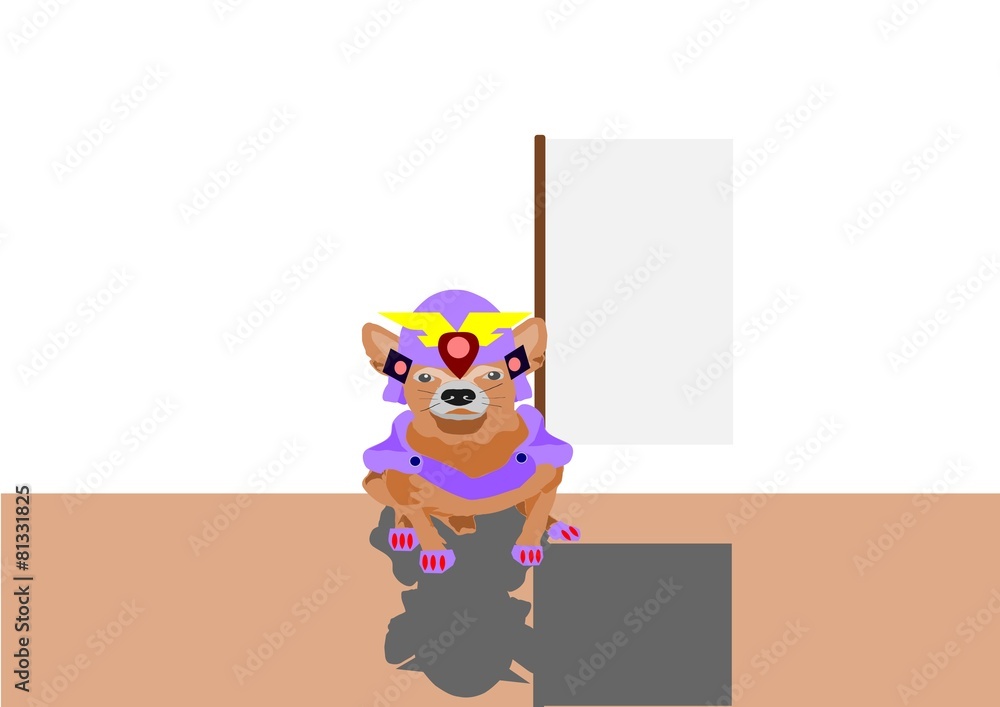 cartoon dog with armor and flag cartoon dog with armor and flag
