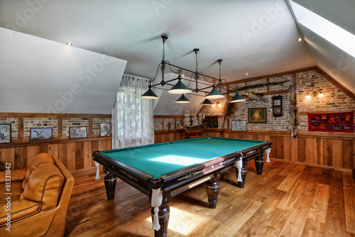 interior of the billiard room