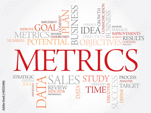 Metrics word cloud, business concept