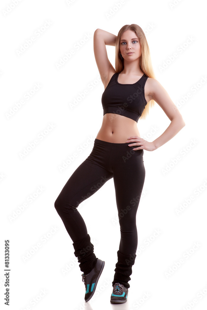 Slim girl in full body over white background Slim girl in full body over white background