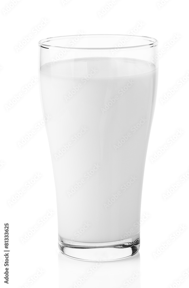 fresh milk in the glass on white background fresh milk in the glass on white background