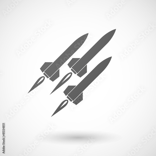 Obraz na plátně Grey missile icon
