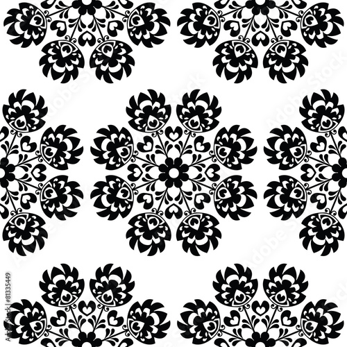 Seamless floral Polish folk art pattern - wycinanki