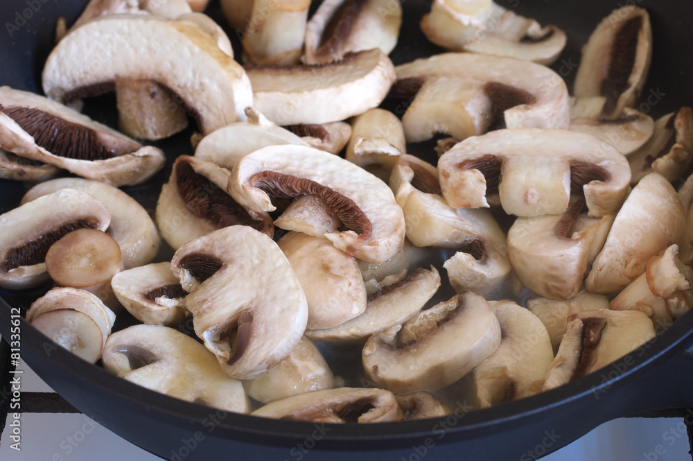 Frying mushrooms Frying mushrooms