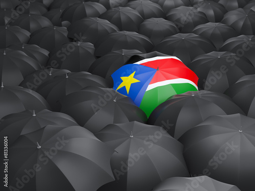 Umbrella with flag of south sudan