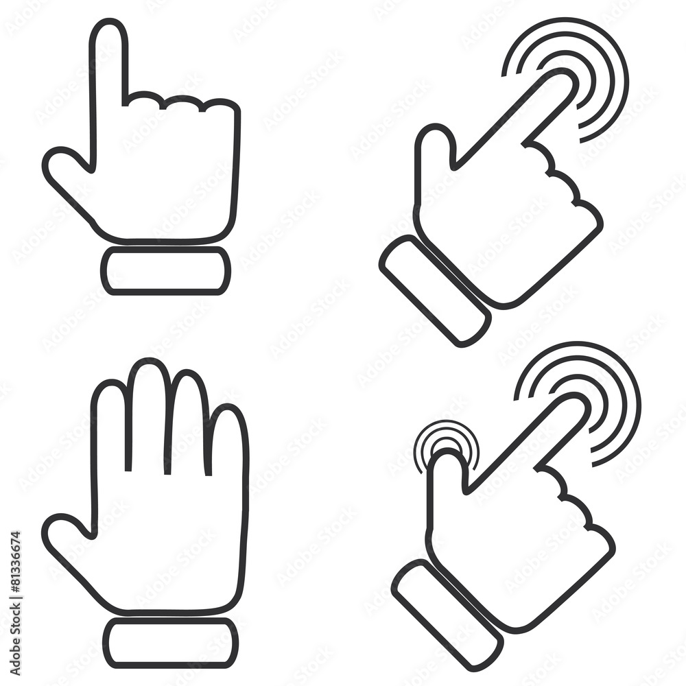 cursors icons on white background.Vector Illustration cursors icons on white background.Vector Illustration