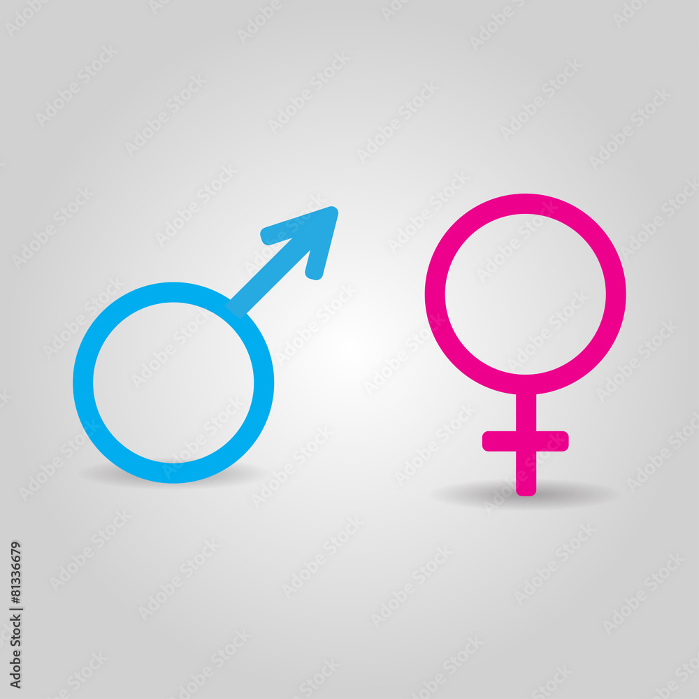 Vector icons of male and female symbols isolated Vector icons of male and female symbols isolated