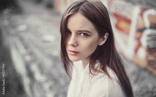 Portrait of sad young girl
