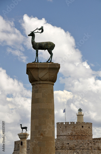 Saint Nicholas Fort, Rhodes and Rhodian deer statues