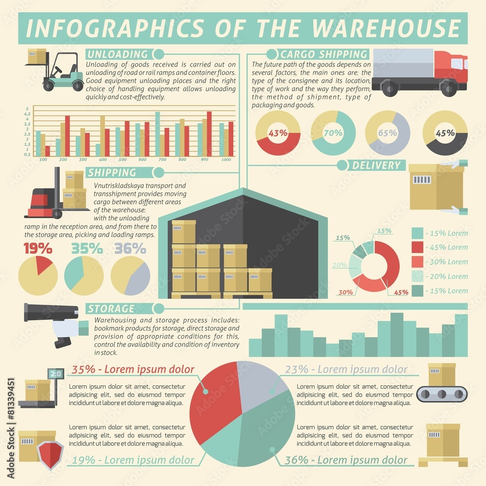 Obraz premium Warehouse Infographic Set