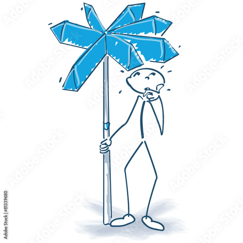 Strichmännchen mit Wegweiser