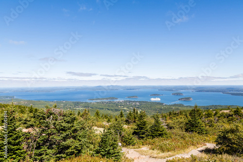 Cruise Ship in Distance from Cadillac Mountain