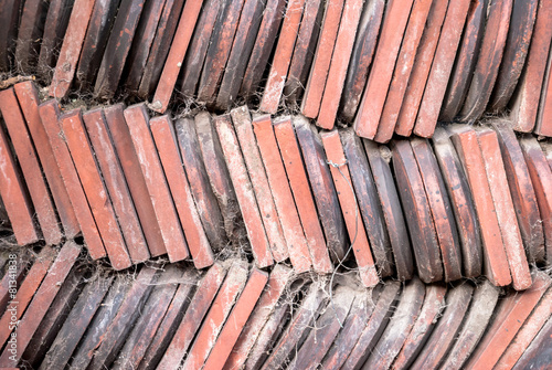 A background of old vintage clay tiles