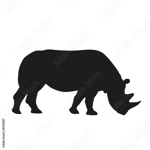 Rhinoceros. Vector silhouette