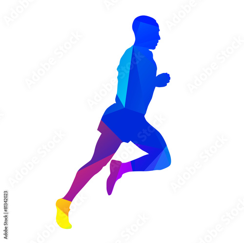 Marathon runner. Vector silhouette