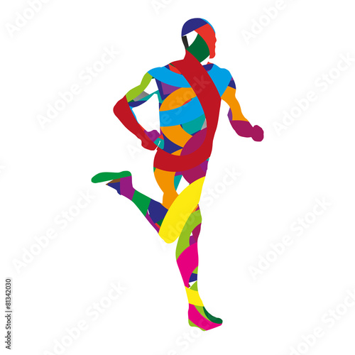Abstract colorful running man