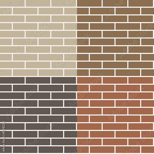 Set smooth brick wall. Endless texture