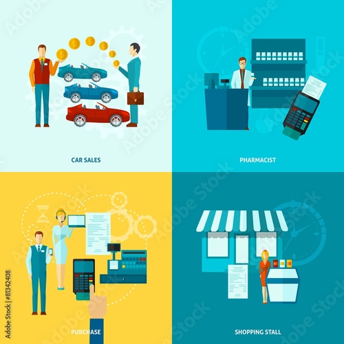 Salesman Icons Set
