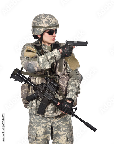 soldier aiming a gun