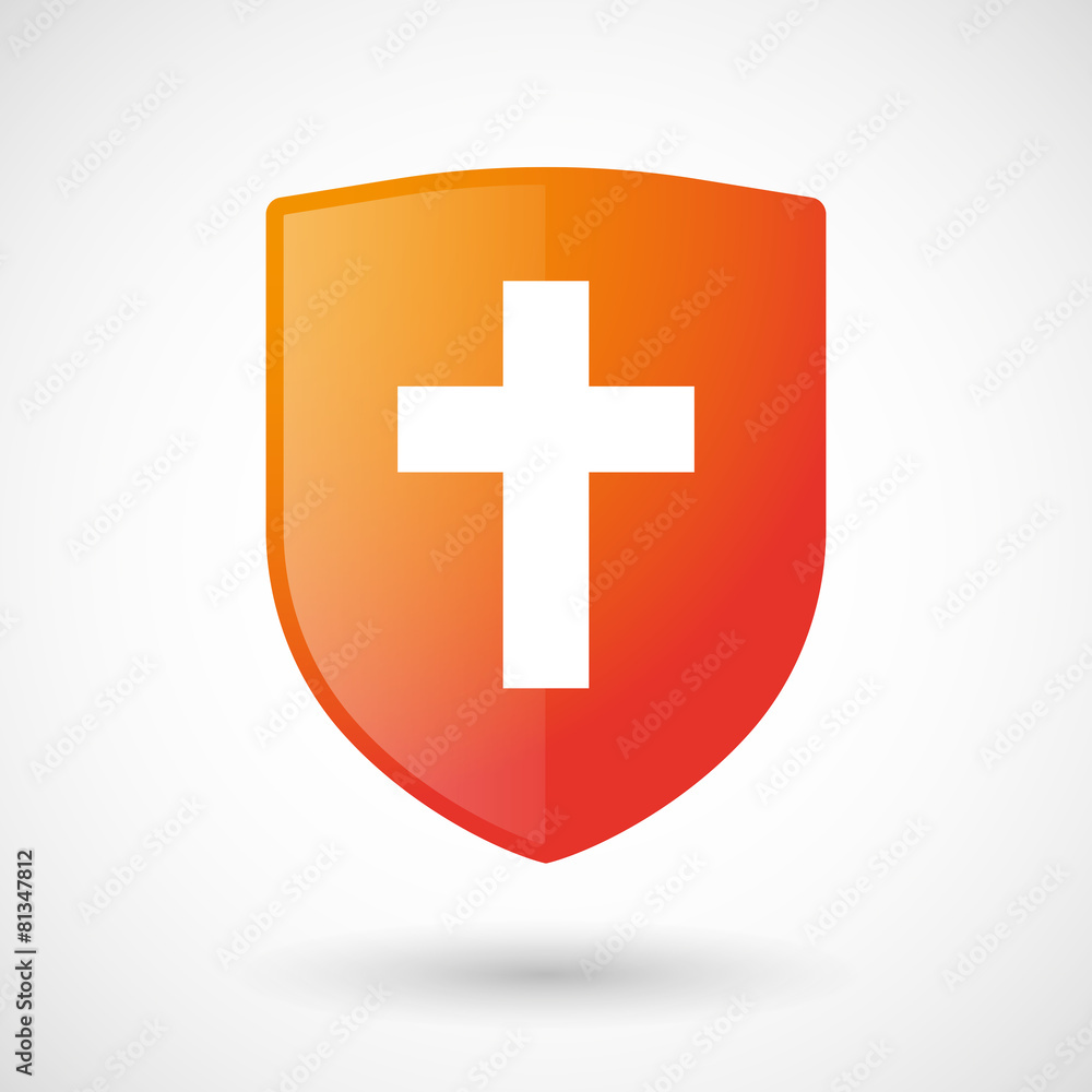 Obraz premium Shield icon with a christian cross