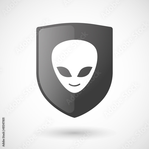 Shield icon with an alien face