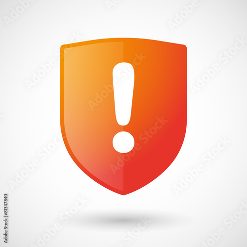 Shield icon with an admiration sign