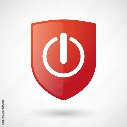 Shield icon with an on off sign