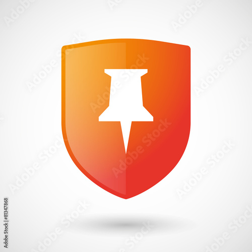 Shield icon with a push pin